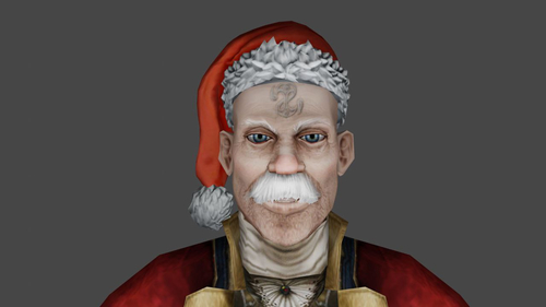 Наставник из Fable в новогоднем костюме (лицо)